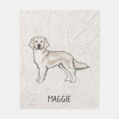 Engelse Crème Goud Retriever Hond Aangepaste Naam Fleece Deken (Voorkant)
