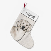Engelse Crème Goud Retriever Hond Aangepaste Naam Kleine Kerstsok (Voorkant (Hangend))