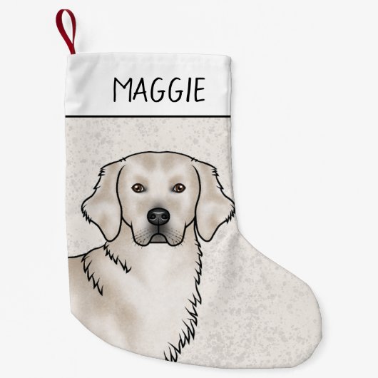 Engelse Crème Goud Retriever Hond Aangepaste Naam Kleine Kerstsok (Voorkant)