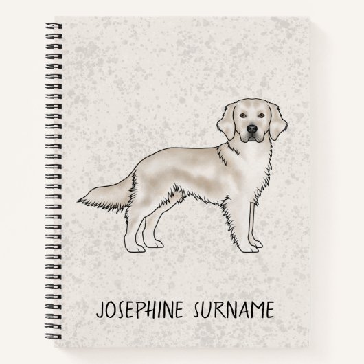 Engelse Crème Goud Retriever Hond Aangepaste Naam Notitieboek (Voorkant)