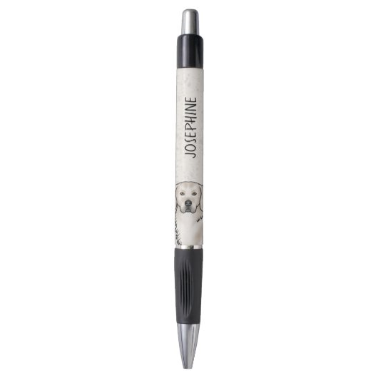 Engelse Crème Goud Retriever Hond Aangepaste Naam Pen (Voorkant Verticaal)