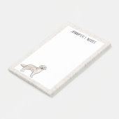 Engelse Crème Goud Retriever Hond Aangepaste Naam Post-it® Notes (Schuin)