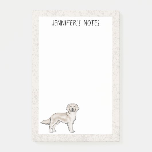 Engelse Crème Goud Retriever Hond Aangepaste Naam Post-it® Notes (Voorkant)