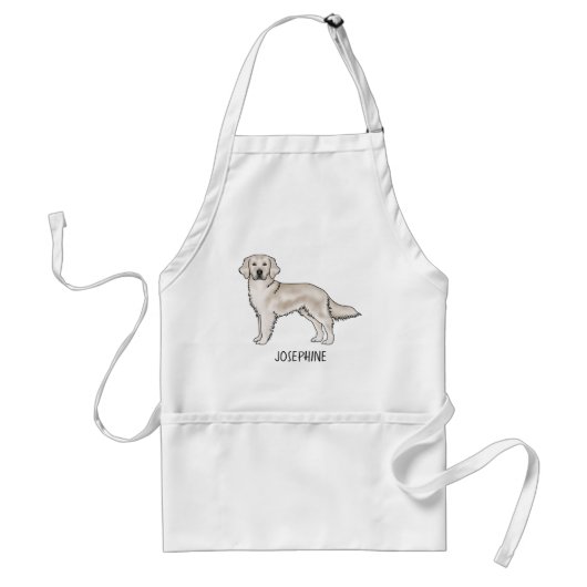 Engelse Crème Goud Retriever Hond En Aangepaste Na Standaard Schort (Voorkant)