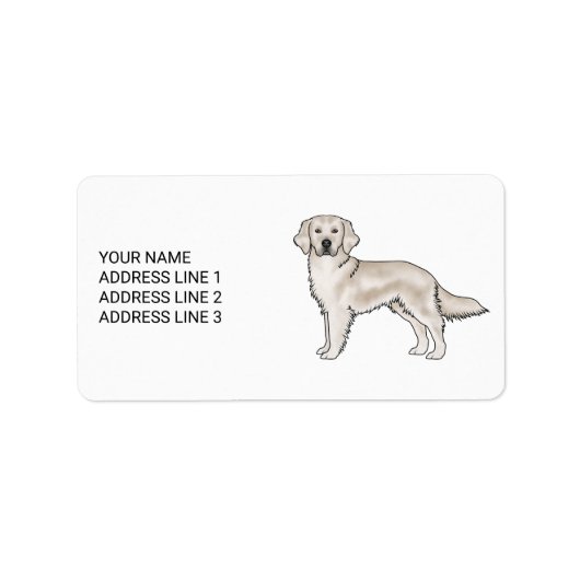 Engelse Crème Goud Retriever Hond En Aangepaste Te Etiket (Voorkant)