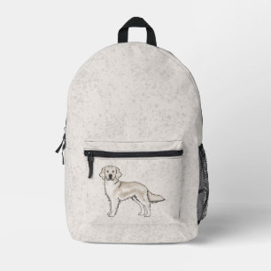 Engelse Crème Goud Retriever Schattige Hond Beige Bedrukte Rugzak
