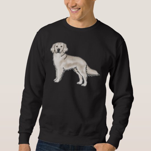 Engelse Crème Gouden Retriever Cartoon Hond Ontwer Trui (Voorkant)