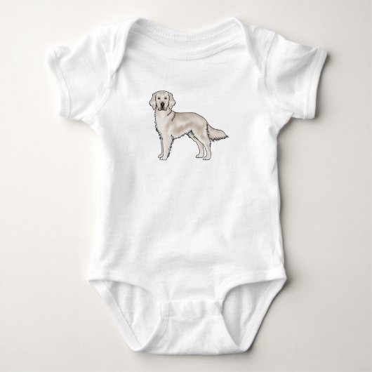 Engelse Crème Gouden Retriever Hond Schattig Romper (Voorkant)