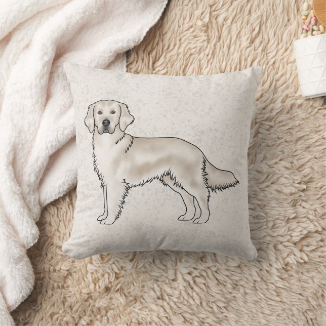 Engelse Crème Gouden Retriever Schattige Cartoon H Kussen (Deken)