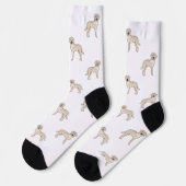 Engelse Crème Retriever Cute Lab Art Hond Patroon Sokken (Links)