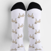 Engelse Crème Retriever Cute Lab Art Hond Patroon Sokken (Top)