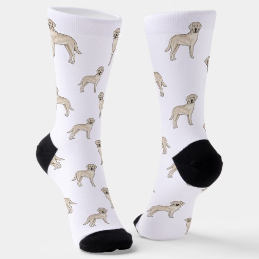 Engelse Crème Retriever Cute Lab Art Hond Patroon Sokken (Gebogen)