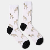 Engelse Crème Retriever Cute Lab Art Hond Patroon Sokken (Rechts)