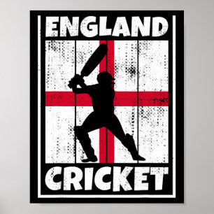 Engelse Cricket Fan Vlag Van Engeland Cricket Poster