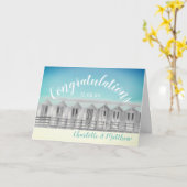 Engelse de gelukwensenkaart van het kusthuwelijk kaart (Gele Bloem)