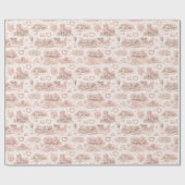 Engelse dorpsbruiloft waterverfpatroon roze cadeaupapier (Vlak)
