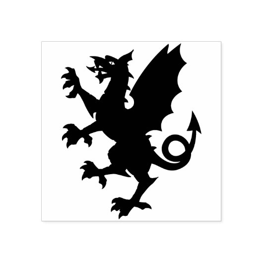engelse drakenstempel rubberstempel (Afrduk)