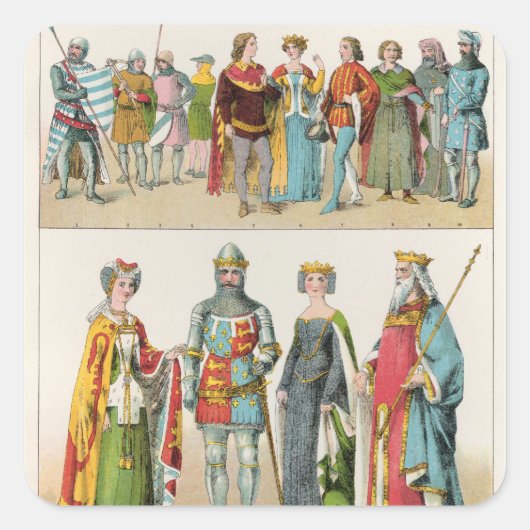 Engelse dress vierkante sticker (Voorkant)