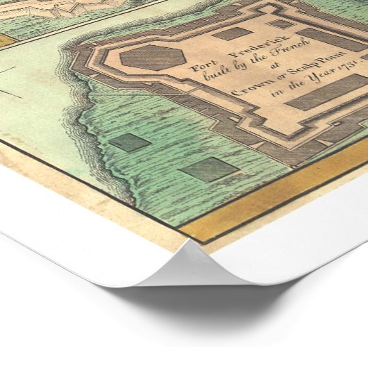 Engelse Empire America Map - 1755 Poster (Hoek)