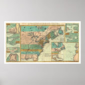Engelse Empire America Map - 1755 Poster (Voorkant)
