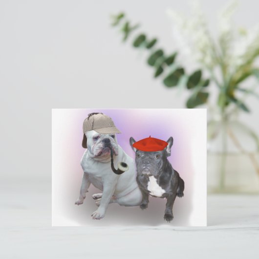 Engelse en Franse bulldogs Briefkaart (Staand voorkant)