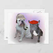 Engelse en Franse bulldogs Briefkaart (Voorkant / Achterkant)