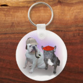 Engelse en Franse bulldogs Sleutelhanger (Voorkant)