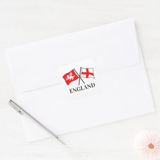 Engelse en St George Flag Sticker (Envelop)