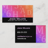 Engelse en Wiskunde leraar Visitekaartjes (Voorkant / Achterkant)