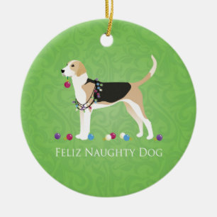 Engelse feestdag - Feliz Naughty Dog Keramisch Ornament