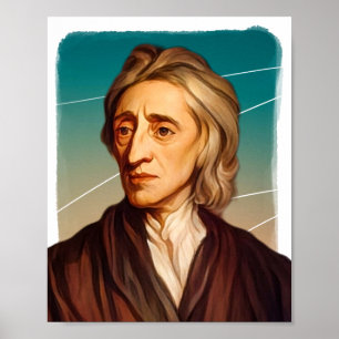Engelse filosoof John Locke illustratie Poster