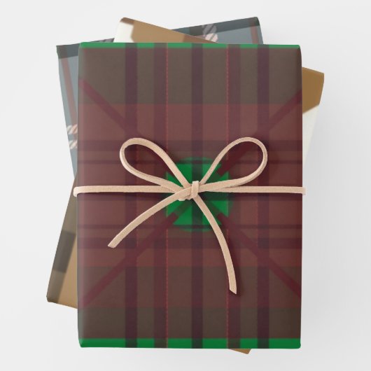 Engelse Folk Plaid Stationery Set Inpakpapier Vel (In situ)