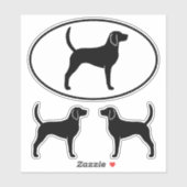 Engelse Foxhound Dog Silhouettes Vinyl Sticker Set (Vel)