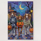Engelse Foxhound Dogs Trick-or-Treating Halloween Legpuzzel (Verticaal)