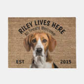 Engelse Foxhound gepersonaliseerde huisdier Deurmat (Voorkant)