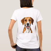 Engelse Foxhound-hond Blij, Gelukkig Uitdrukking T-shirt (Achterkant)