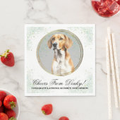 Engelse Foxhound Hond bruiloft servetten met foto (Insitu)