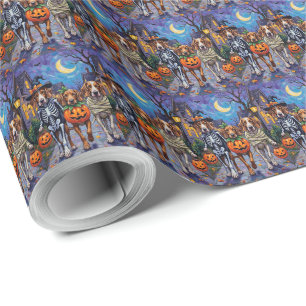 Engelse Foxhound Honden Trick-or-Treating Hallowee Cadeaupapier