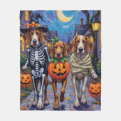 Engelse Foxhound Honden Trick-or-Treating Hallowee Fleece Deken (Voorkant)