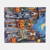 Engelse Foxhound Honden Trick-or-Treating Hallowee Fleece Deken (Voorkant (Horizontaal))