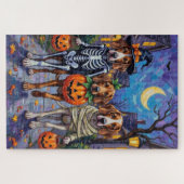 Engelse Foxhound Honden Trick-or-Treating Hallowee Legpuzzel (Horizontaal)