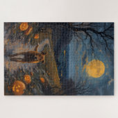 Engelse Foxhound Maanverlichte Halloween Trail Kun Legpuzzel (Horizontaal)