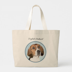Engelse Foxhound Schilderij Cute Originele Hond Ku Grote Tote Bag