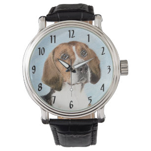 Engelse Foxhound-schilderij - Grappige originele h Horloge