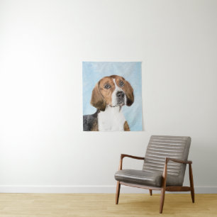 Engelse Foxhound Schilderij - Grappige Originele H Wandkleed