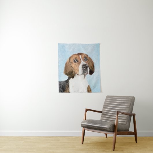 Engelse Foxhound Schilderij - Grappige Originele H Wandkleed (In situ)
