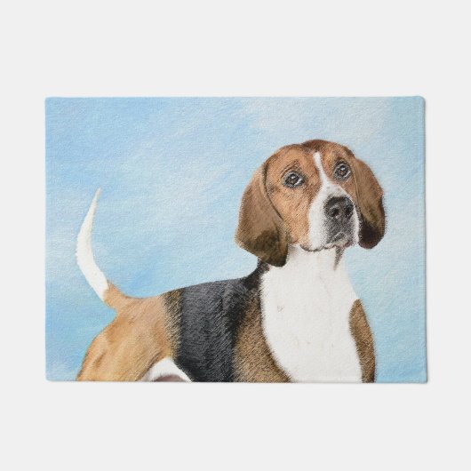 Engelse Foxhound-schilderij - Mooie originele hond Deurmat (Voorkant)