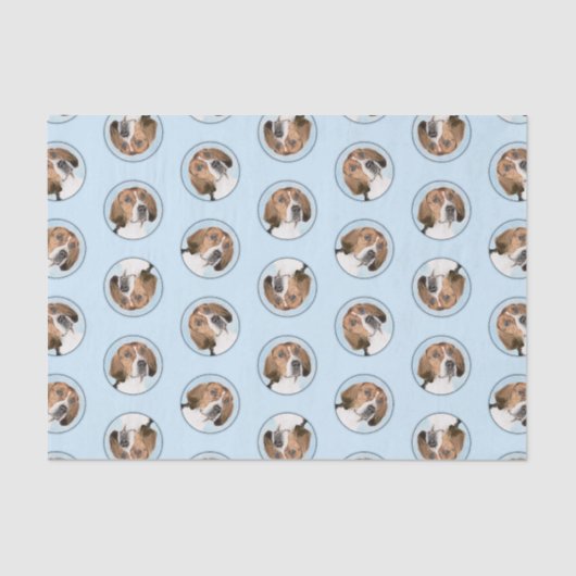 Engelse Foxhound Schilderij Schattigee Originele H Tissuepapier (Voorkant)