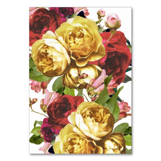 Engelse Garden Bohemian Rozen Weddenschappen Tafel Kaart (Achterkant)