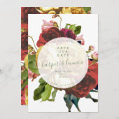 Engelse Garden Boho Rozen Circle Save the Date (Voorkant / Achterkant)